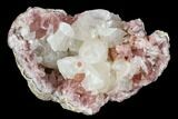 Pink Amethyst Geode Section with Calcite - Argentina #120460-1
